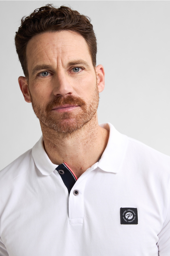 POLO MET KORTE MOUWEN M 1050 POL945 0000 BRIGHT WHITE